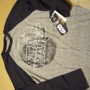 Star wars large gray black baseball t-shirt